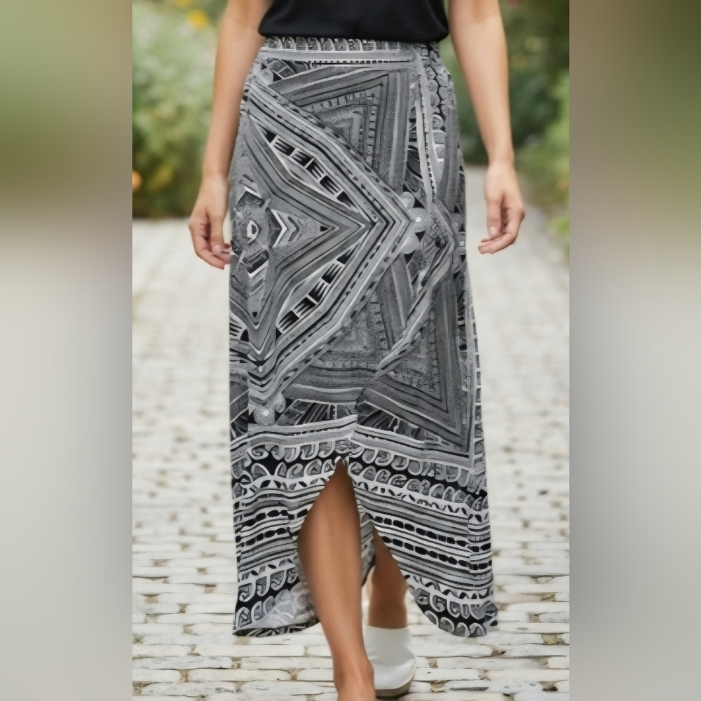 Maeve Anthropologie Asymmetrical Skirt in Black and White